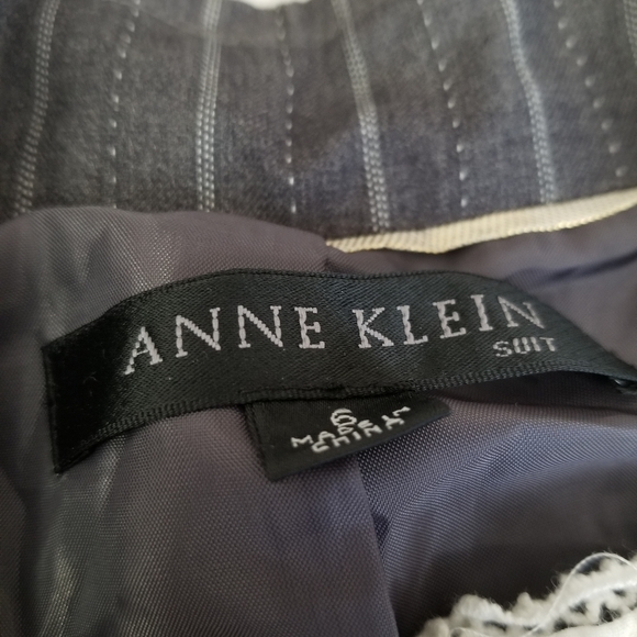 Anne Klein Suit Pewter Gray Pinstripe Suit Blazer - Picture 8 of 9